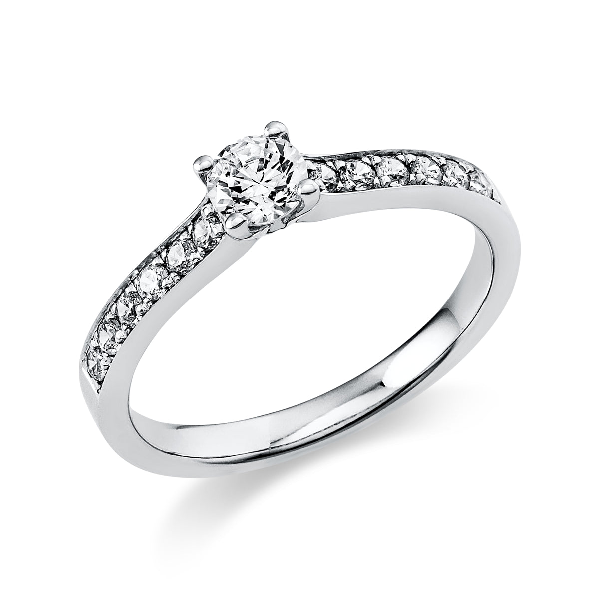 Solitaire mit Besatz Ring 0,43ct