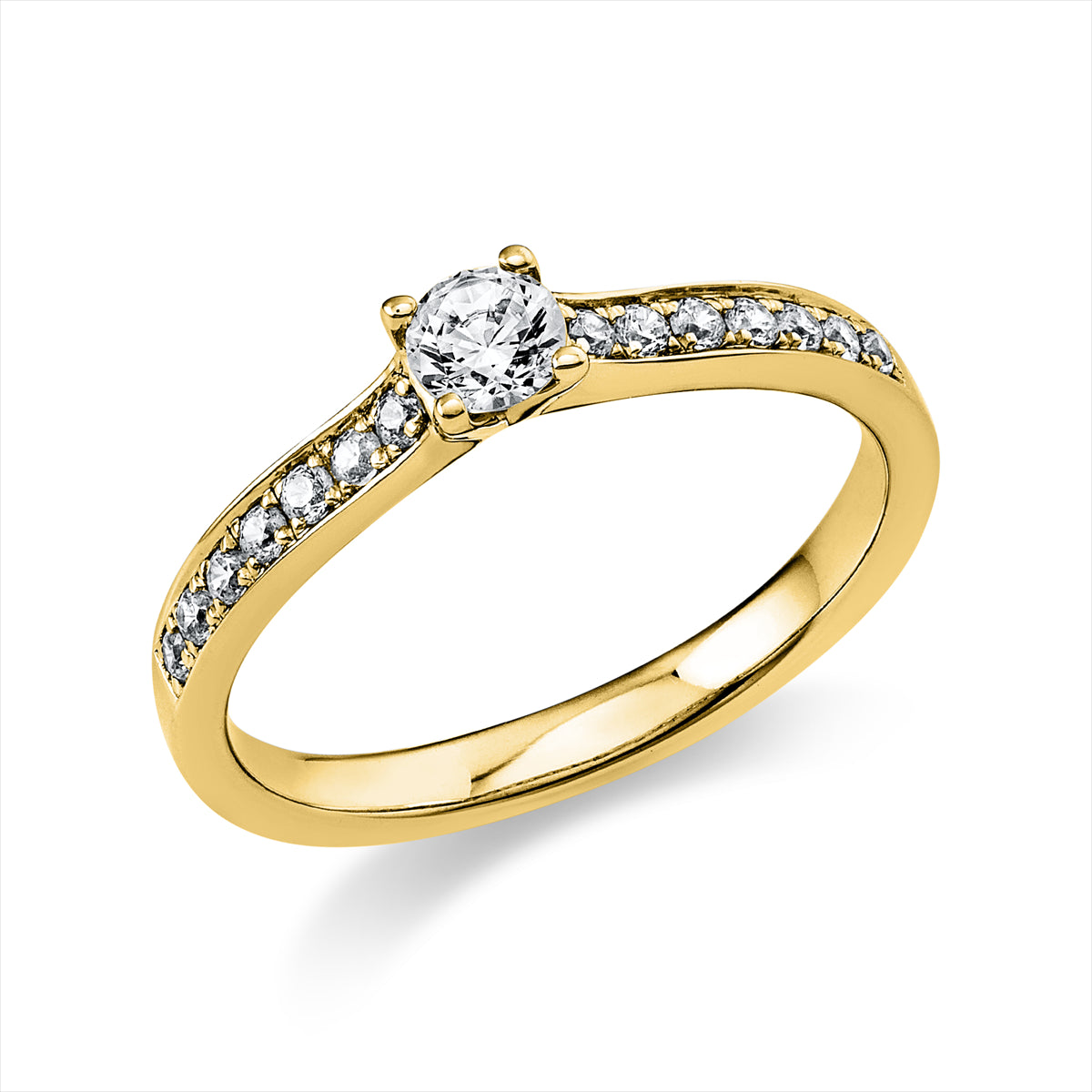 Solitaire mit Besatz Ring 0,35ct