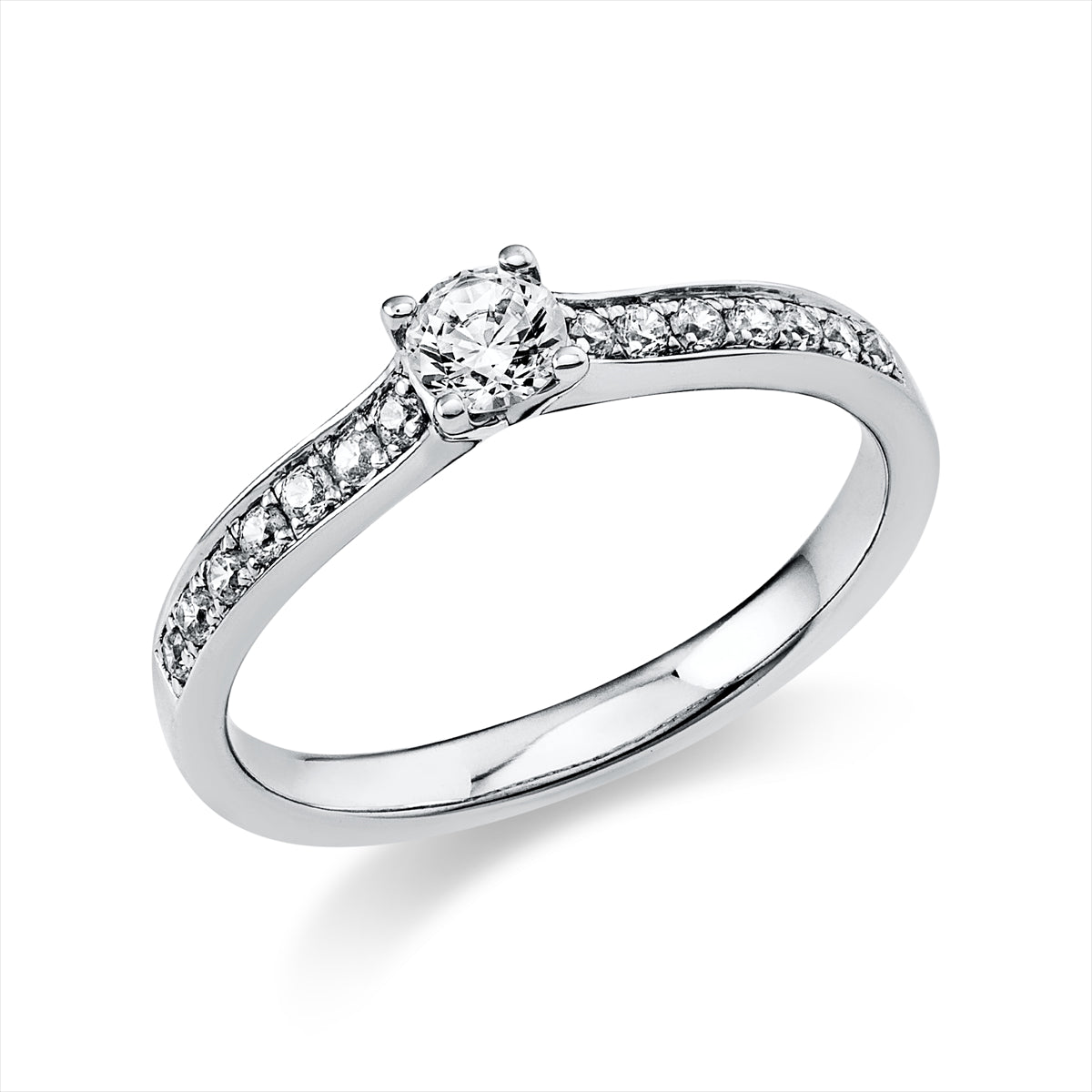 Solitaire mit Besatz Ring 0,35ct