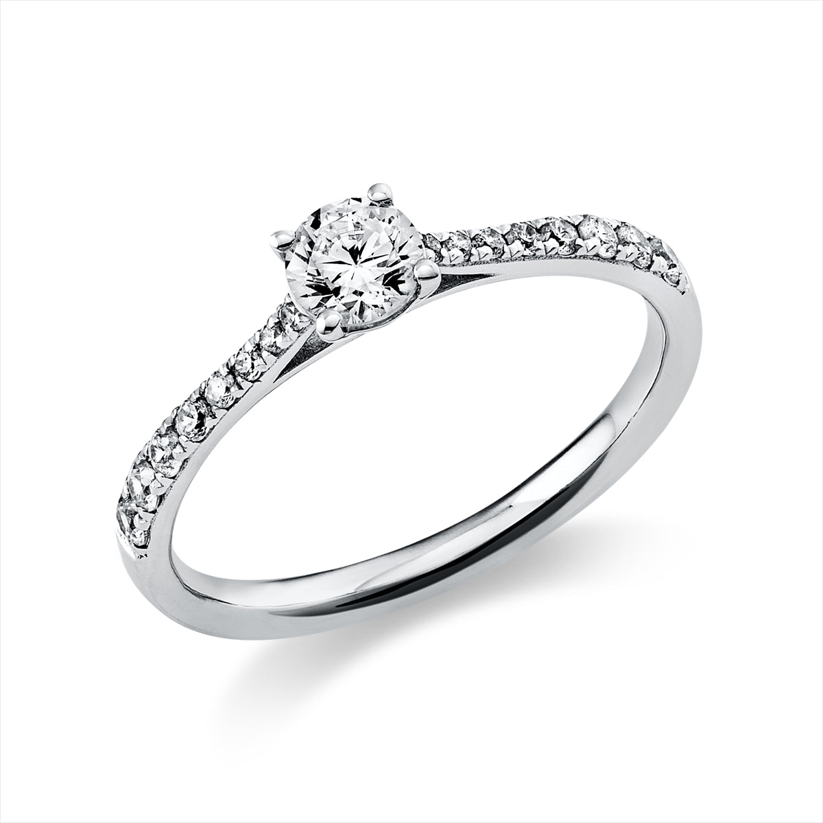 Solitaire mit Besatz Ring 0,51ct