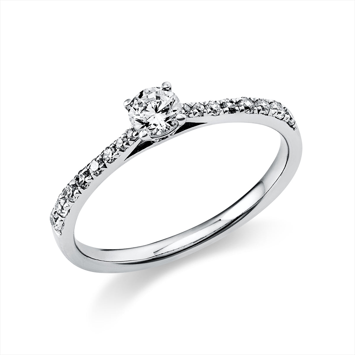 Solitaire mit Besatz Ring 0,37ct