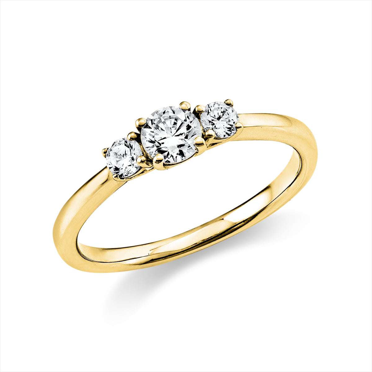 Solitaire mit Besatz Ring 0,47ct