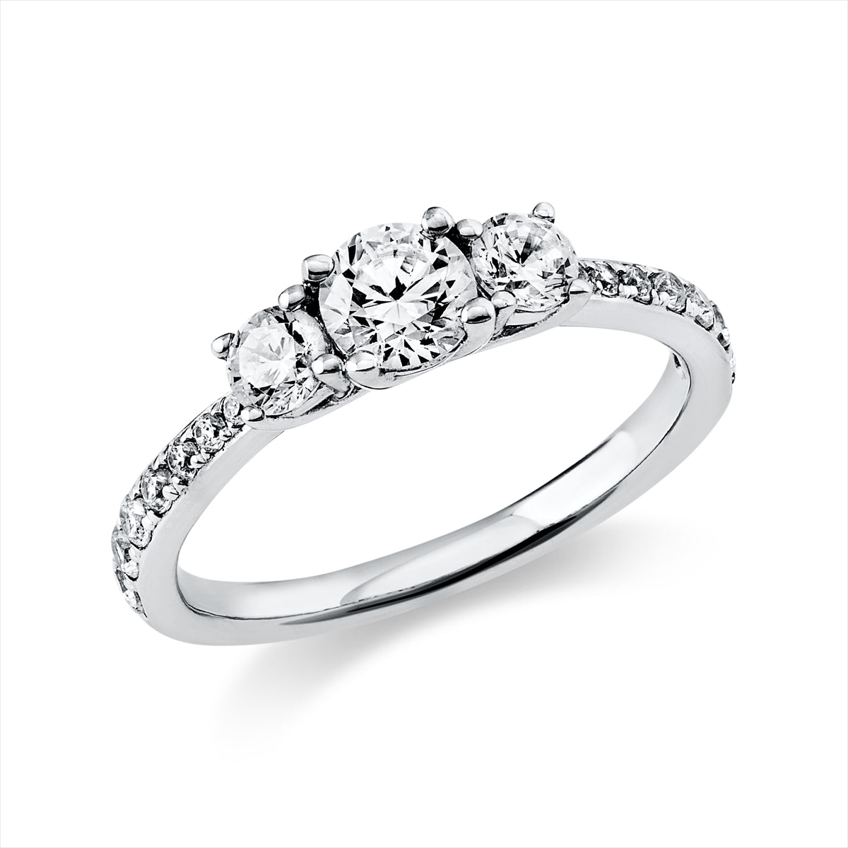 Solitaire mit Besatz Ring 0,94ct