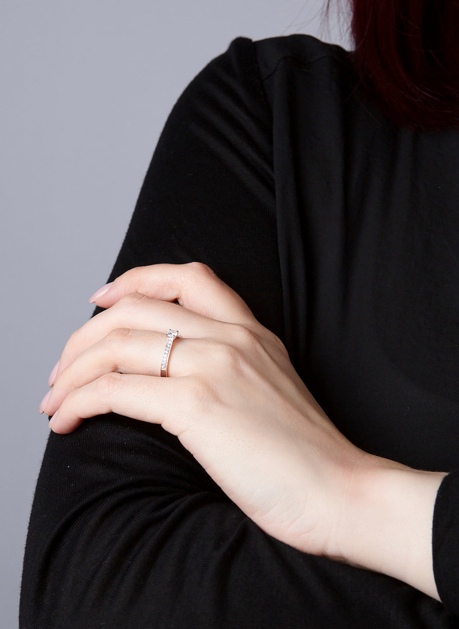 Solitaire mit Besatz Ring 0,35ct