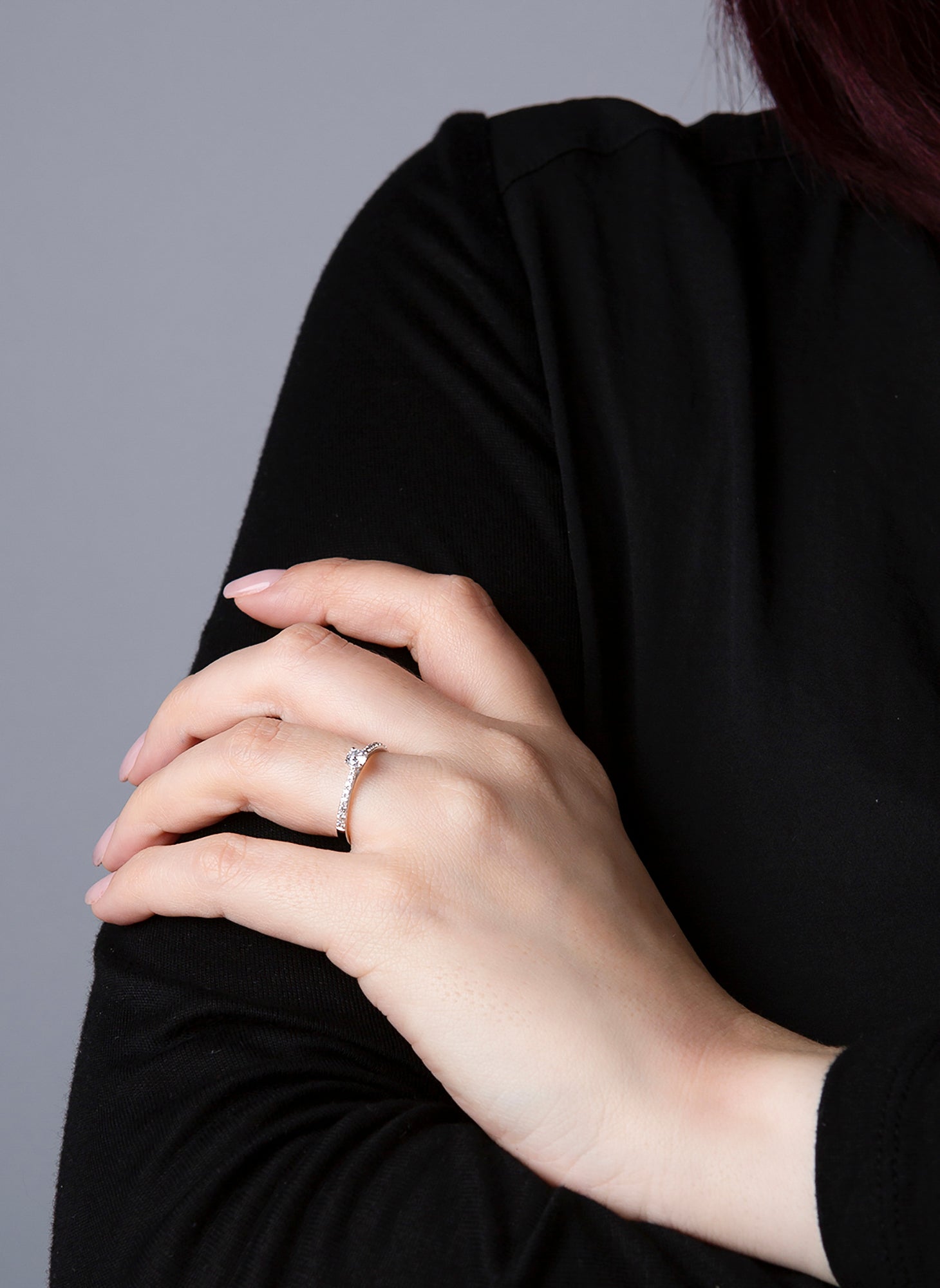 Solitaire mit Besatz Ring 0,37ct