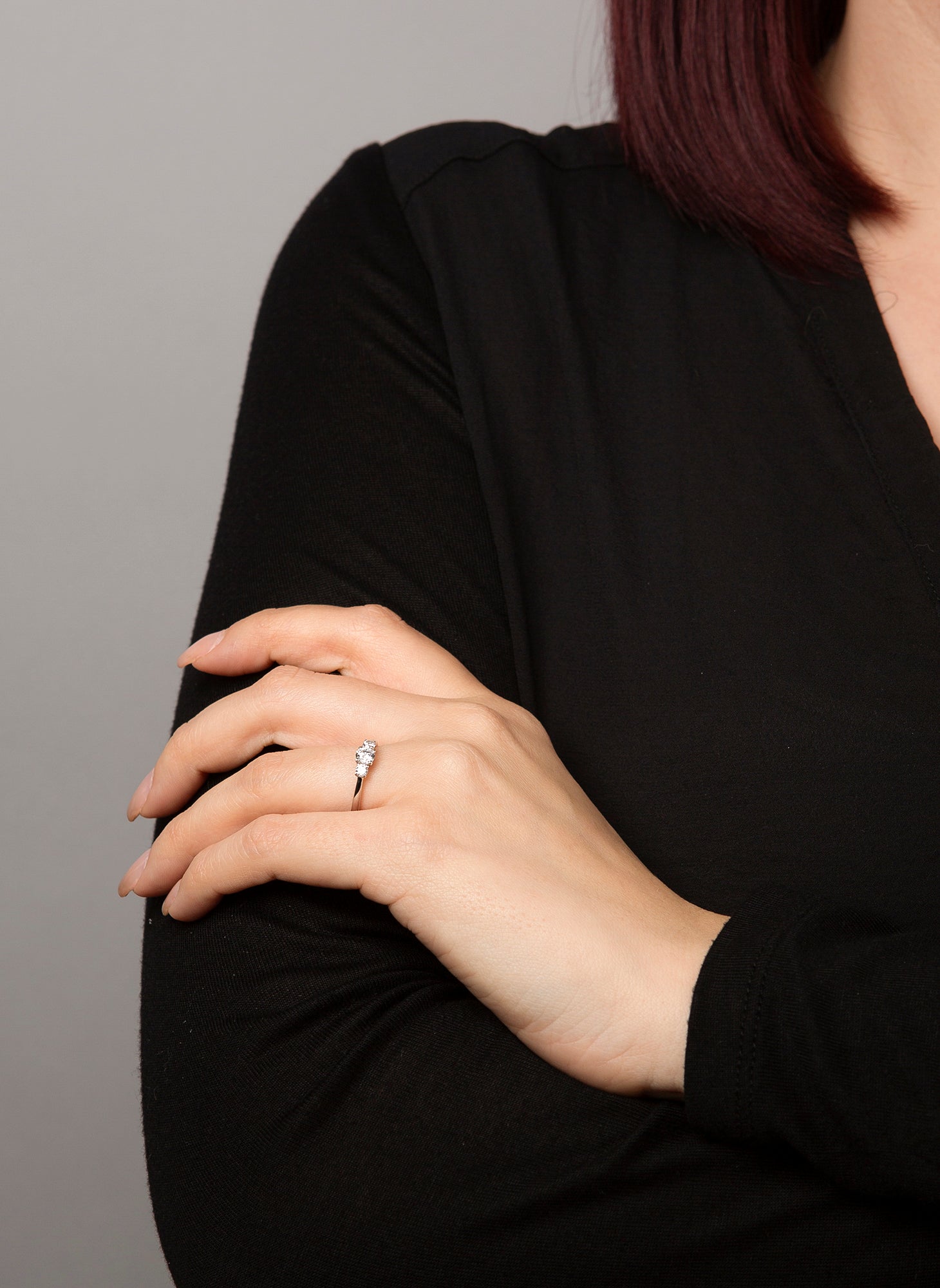 Solitaire mit Besatz Ring 0,47ct