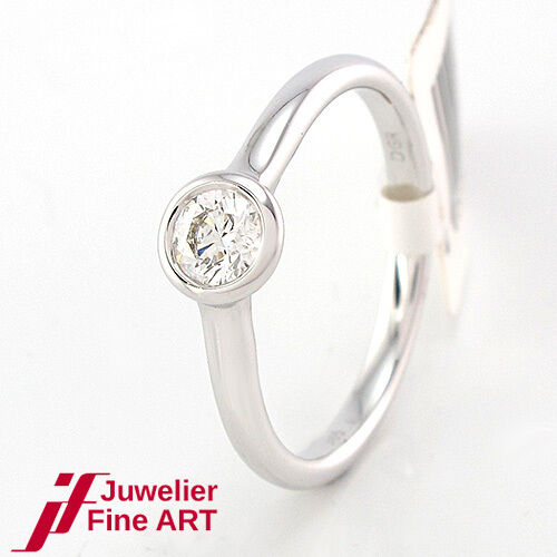 Diamant-Solitärring 0,30 ct TW-SI - 585/14K Weißgold - 2,6 g - Gr. 54 - NEU!