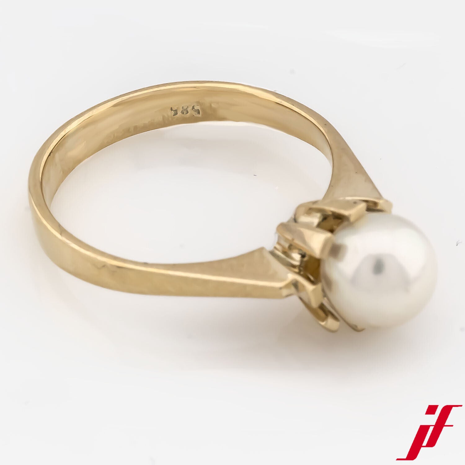 Ring Perlenring 585/14K Gelbgold 1 Akoya-Zuchtperle Größe 51