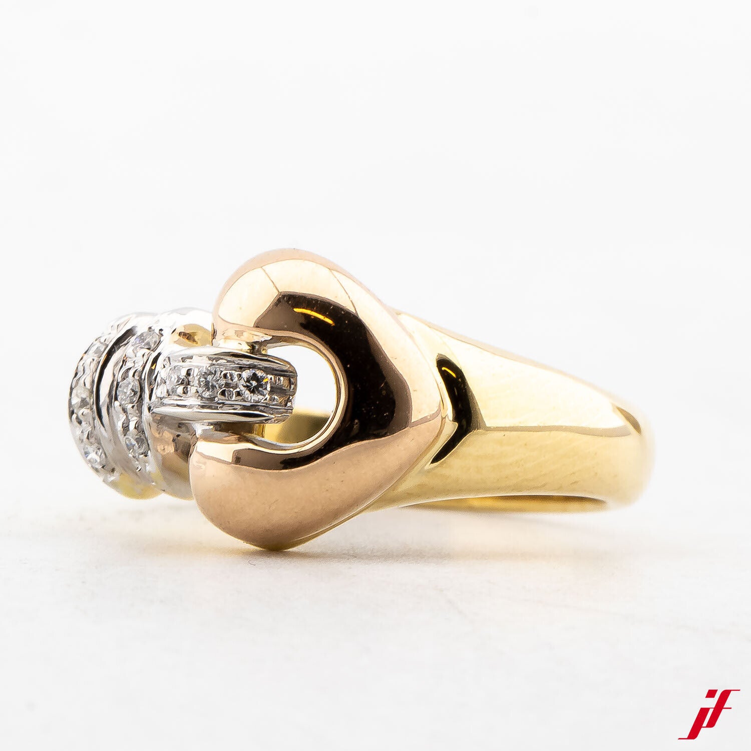 Damenring Klassisch 750/18K Gold 9 Diamanten Brillantschliff 0,09 ct 53,5