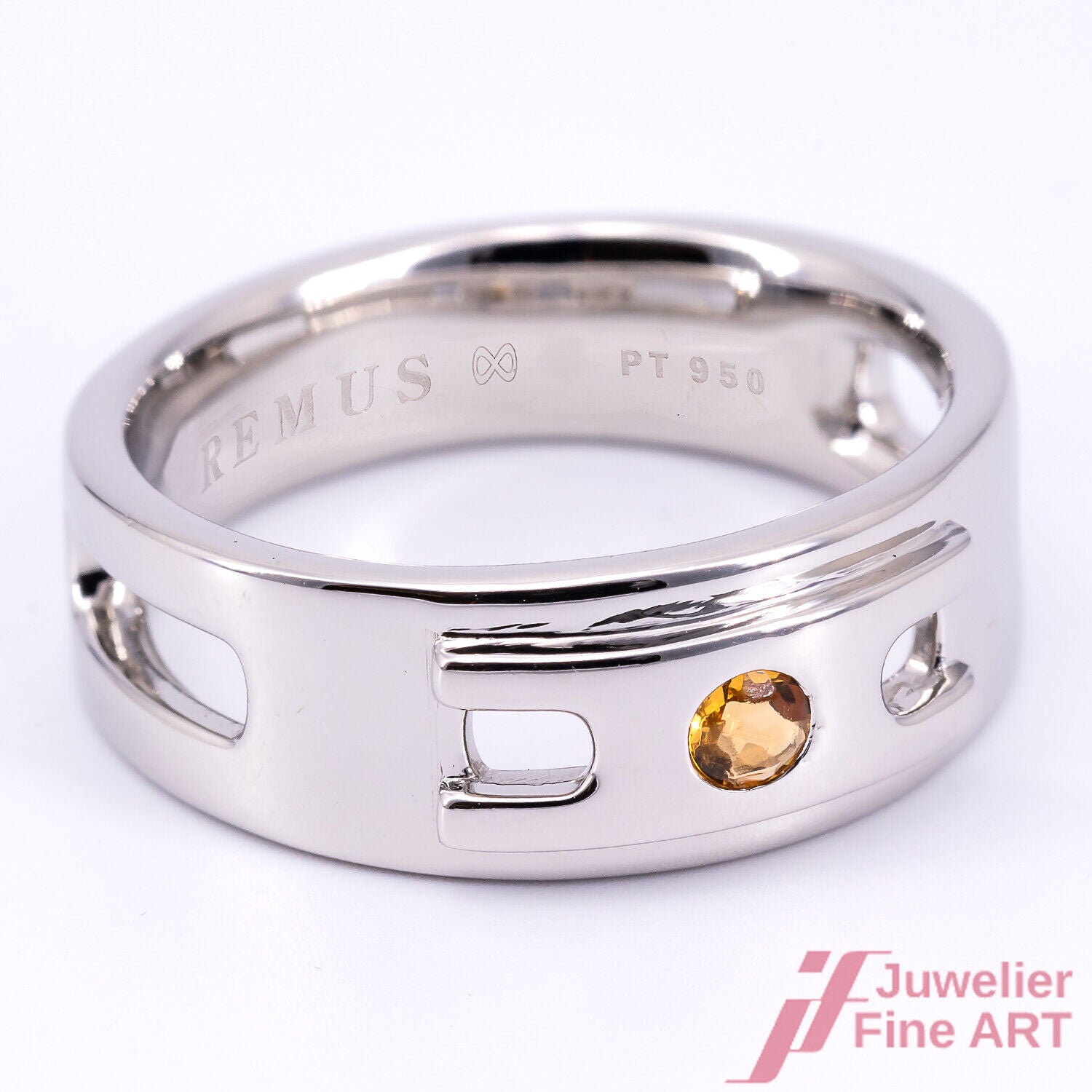 Ring 950 Platin - 1 Diamant ca. 0,10 ct - fancy orange - 13,6 g - Gr. 60