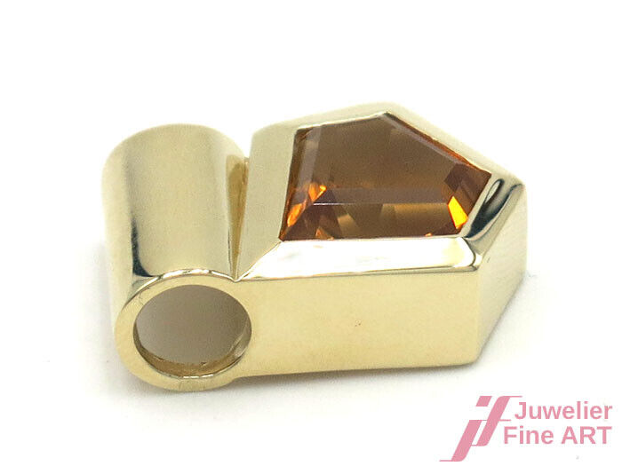 ANHÄNGER - 14K/585 GG - 1 Citrin unregelm. Pentagonschliff - ca. 9,4 g