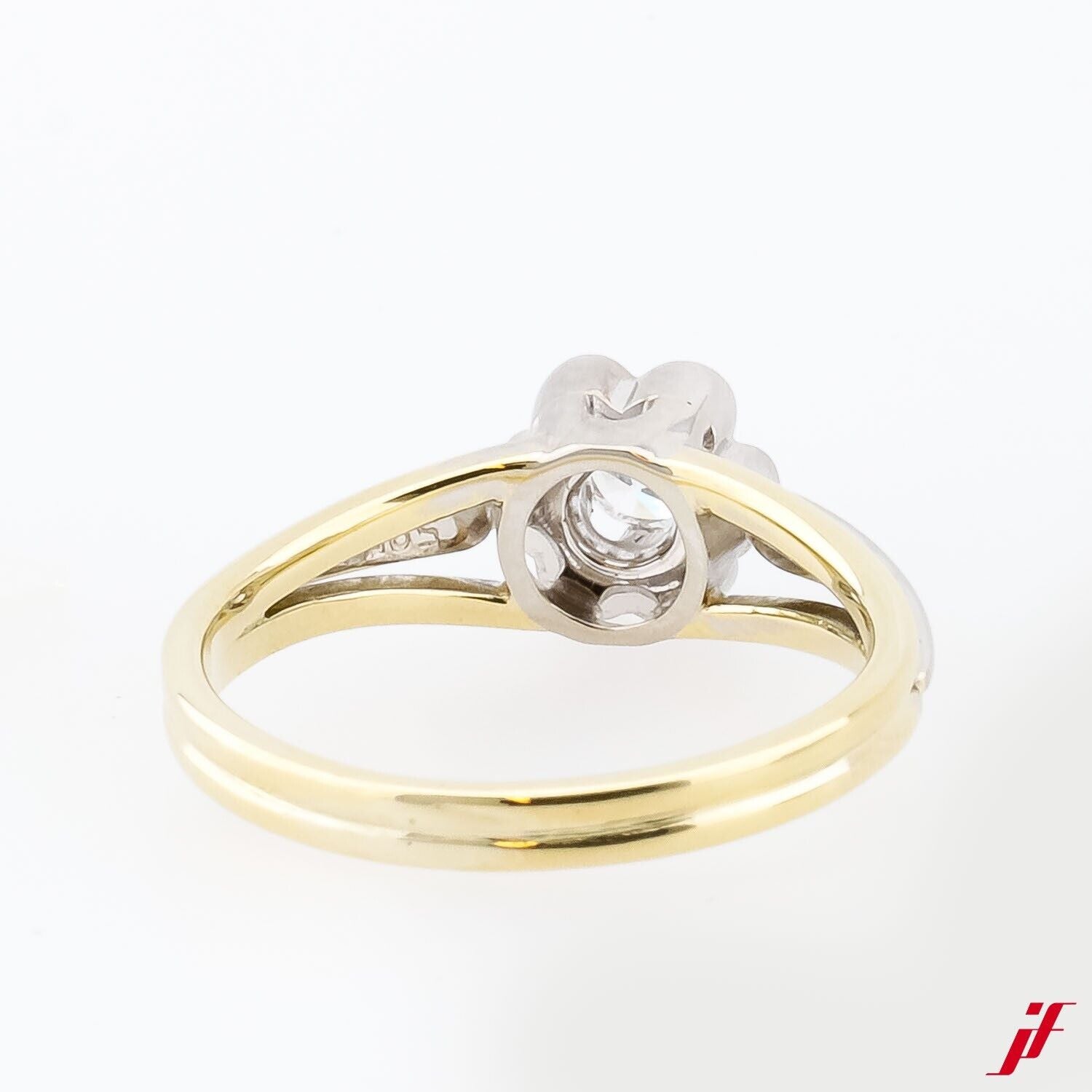 Solitärring 750/18K Weißgold Gelbgold 1 Diamant Brillant 0,25 ct - Wert 1500€