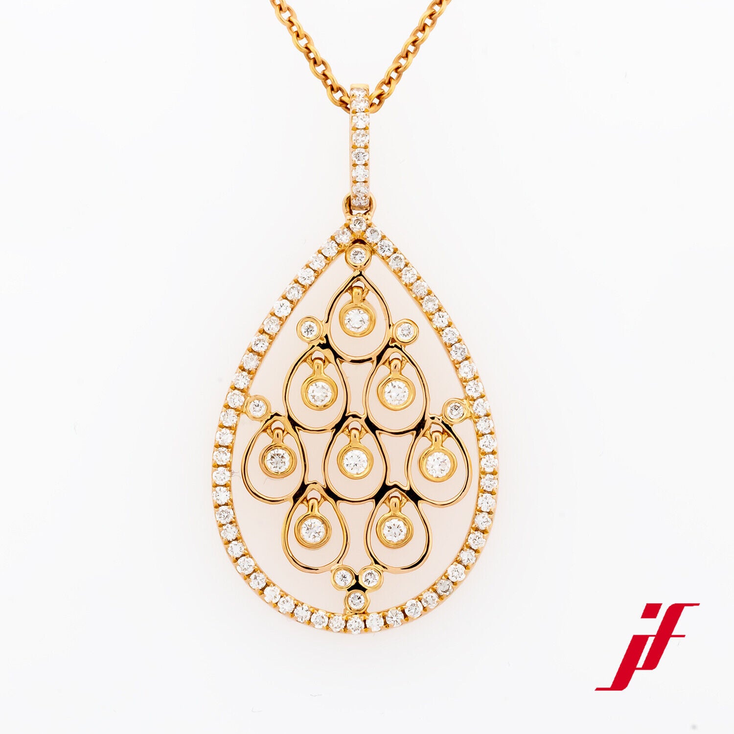 Anhänger Tropfen 750/18K Rotgold Diamanten Brillanten TOP