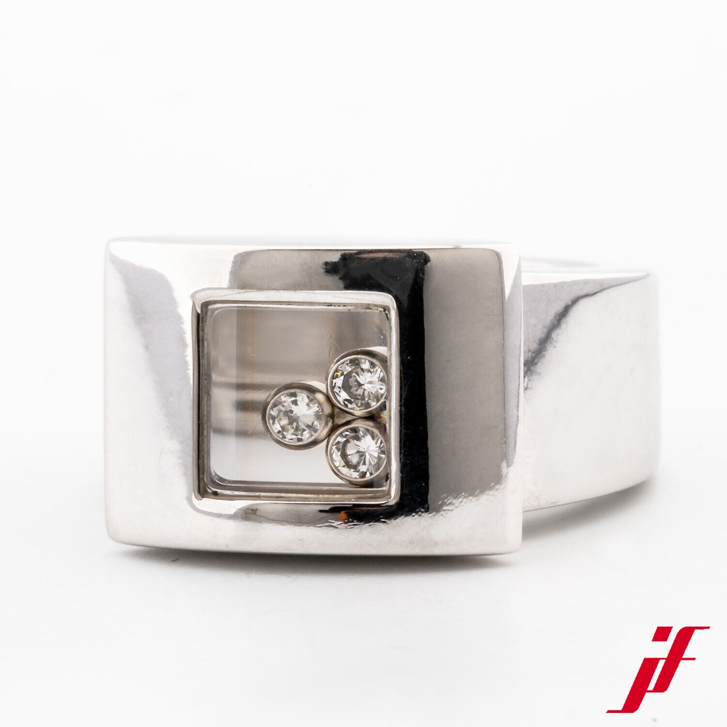Ring Chopard Happy Diamonds 750/18K Weißgold Diamanten Brillanten Größe 52