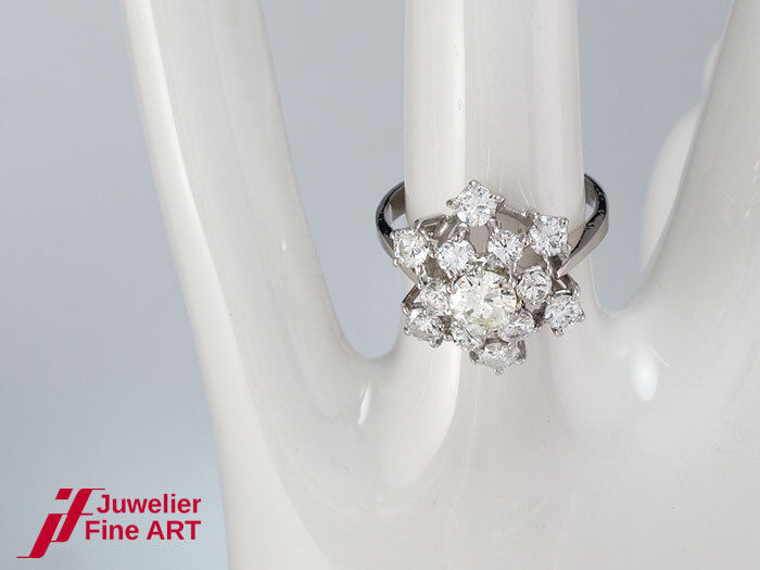 Ring - 14K/585 Weißgold - Brillanten gesamt ca. 2ct. TW/SI - 4,2g - Gr. 55