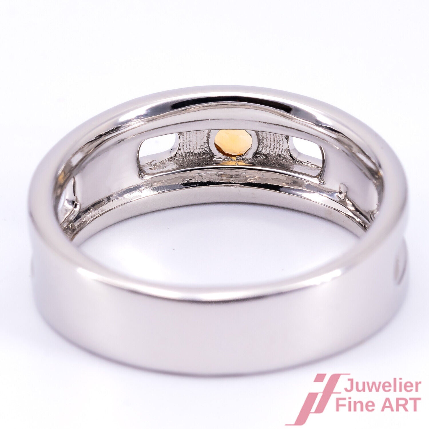 Ring 950 Platin - 1 Diamant ca. 0,10 ct - fancy orange - 13,6 g - Gr. 60
