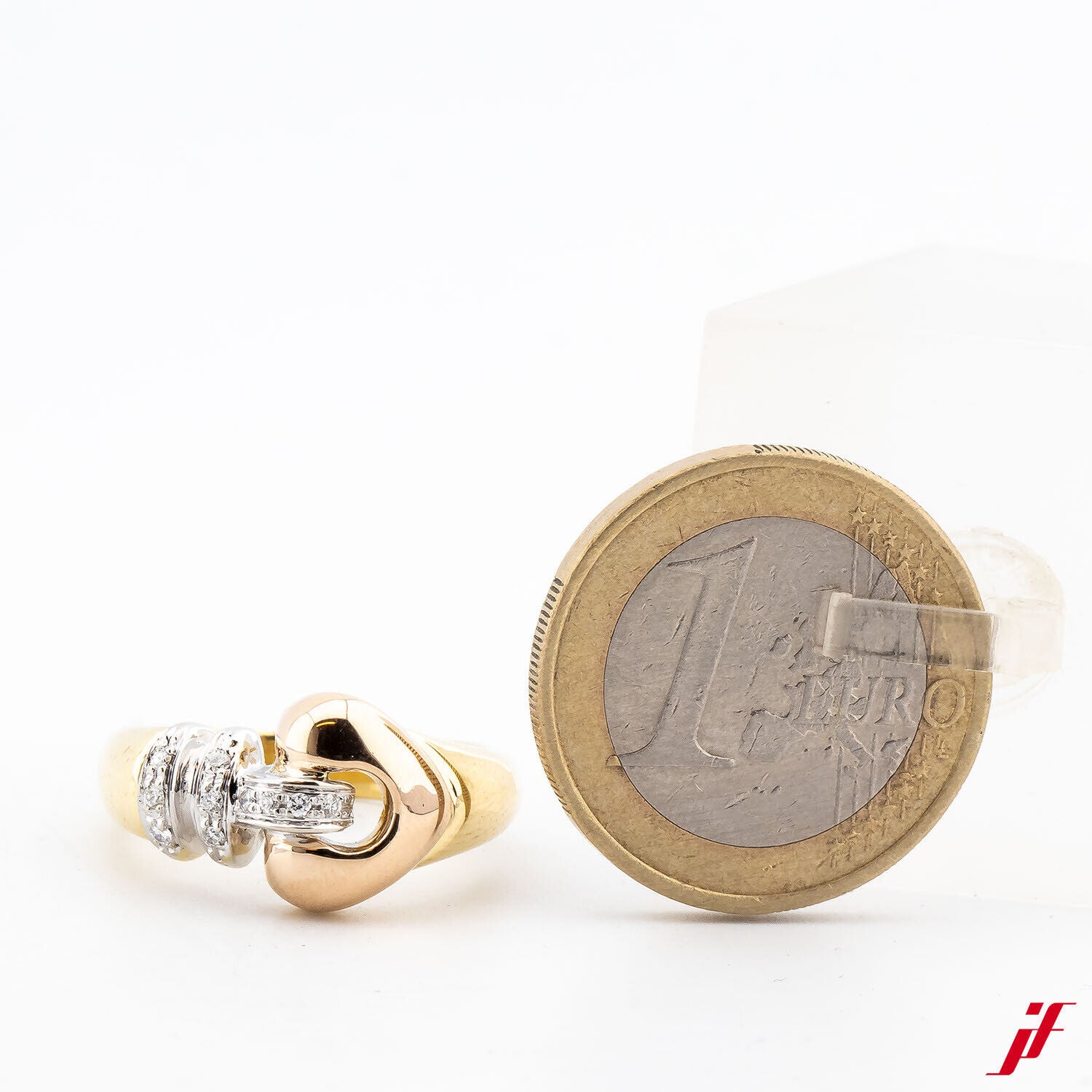 Damenring Klassisch 750/18K Gold 9 Diamanten Brillantschliff 0,09 ct 53,5