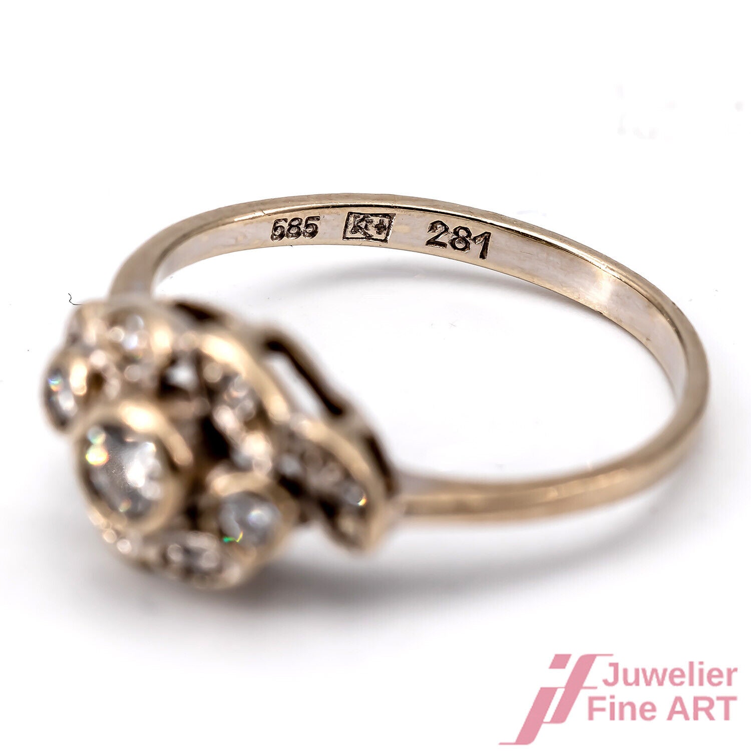 Diamantring ca. 0,20 ct W/SI in 14K/585 Gelbgold/Weißgold - Gr. 49 - 1,9 g