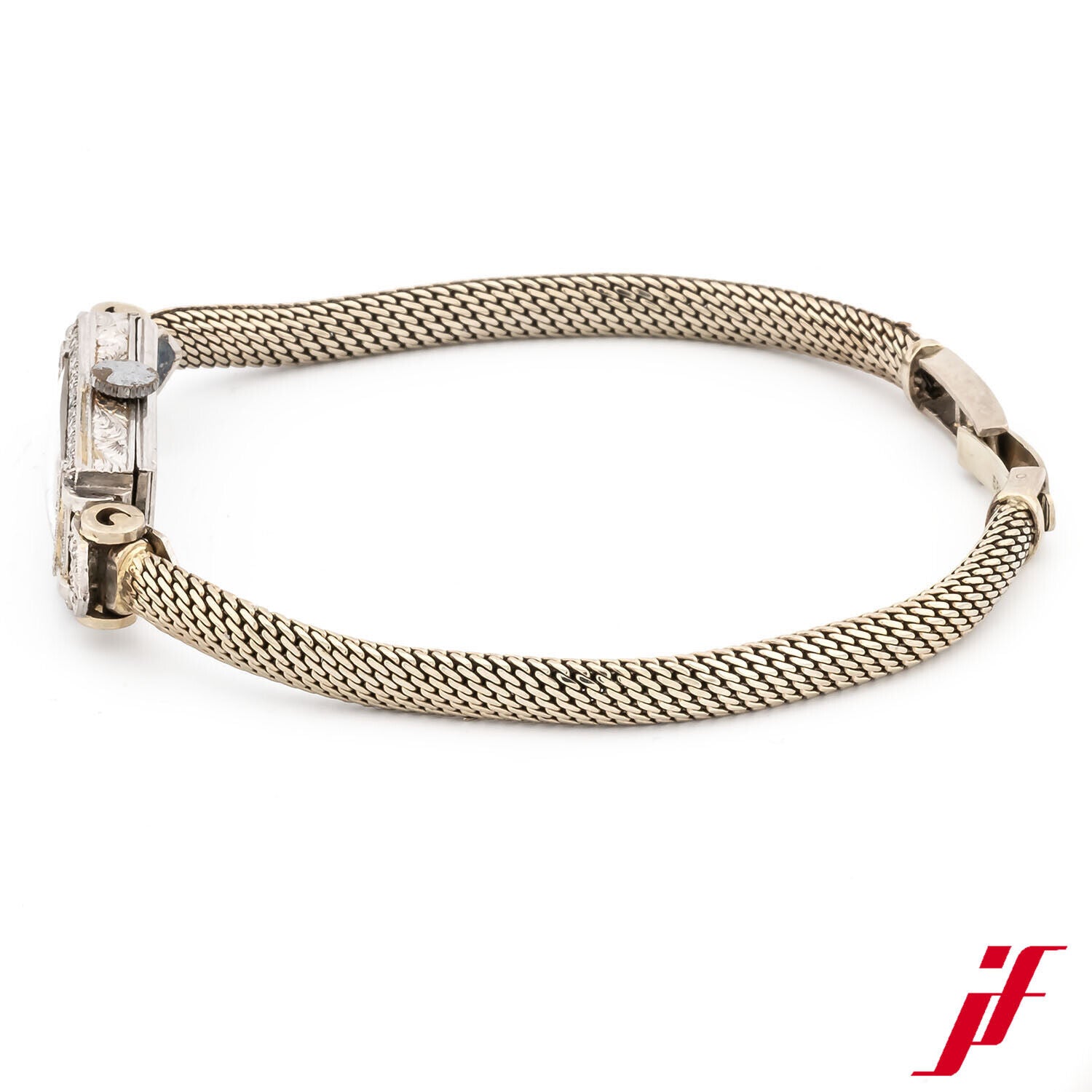 Armbanduhr BWC Art Deco Gehäuse Platin Band Weißgold Handaufzug Klappschließe
