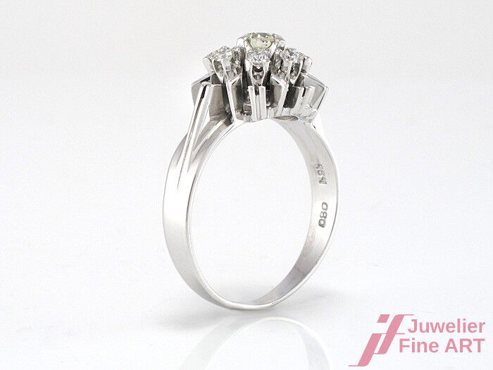 Ring in 14K/585 Weißgold mit 9 Diamanten ca. 0,80 ct TW/P - 4,8 g - Gr. 55
