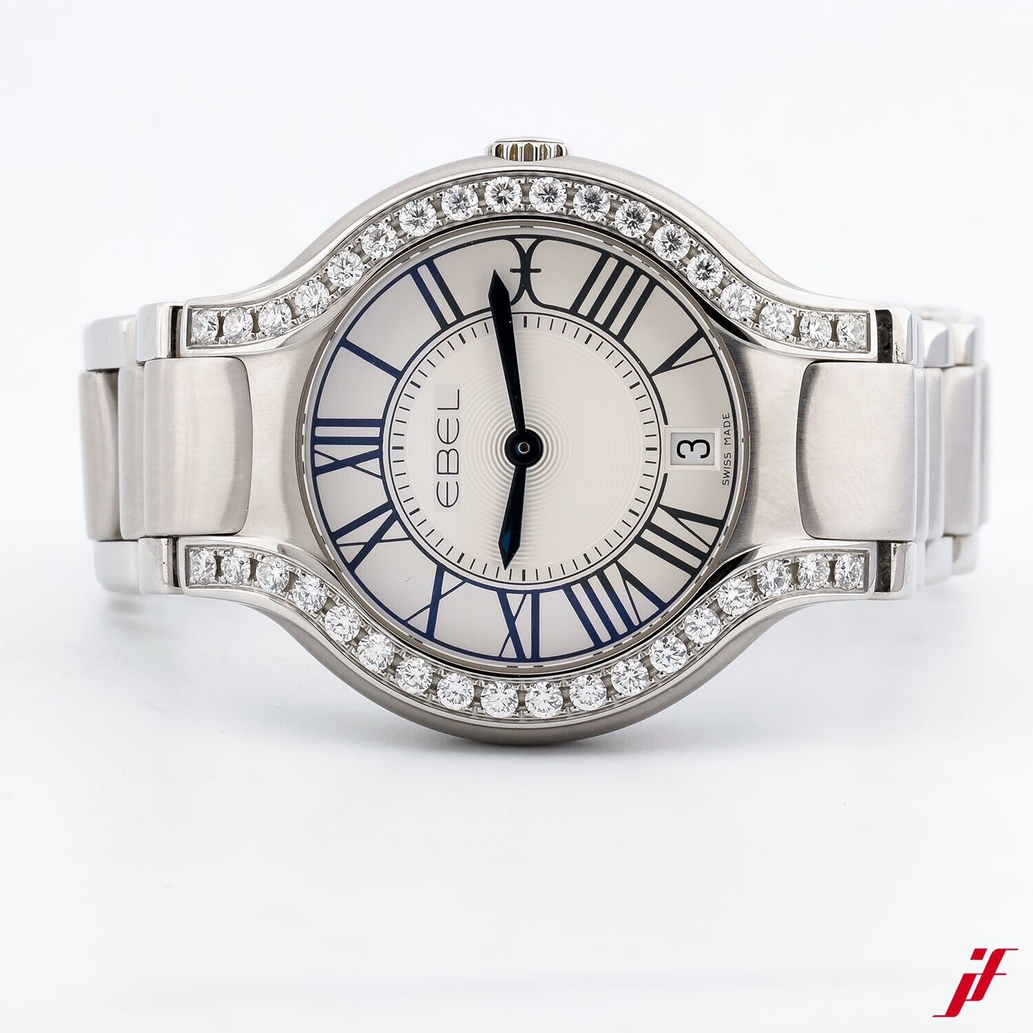 Ebel Uhr Beluga Ref. 1216071 Stahl Quarz 36 mm Diamanten Brillanten Full Set