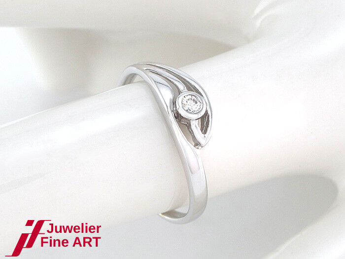 Ring - 585/14K Weißgold - 1 Brillant 0,02 ct TW/SI - 1,5 g - Gr. 53