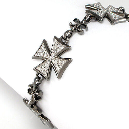 SKULL Armband - 750/18K Gold geschwärzt - Brillanten ca. 2,11 ct W-VSI - 25,5 g