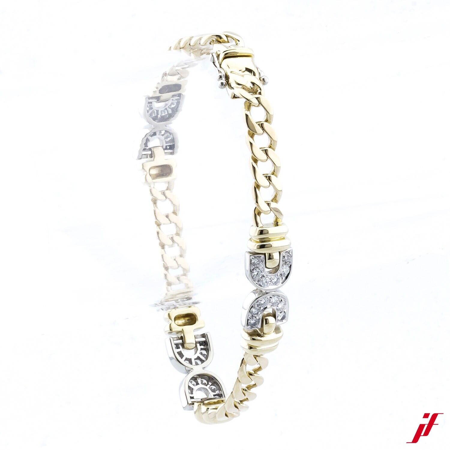 Armband 750/18K Gelbgold 36 Diamanten Brillanten 3ct 17 cm