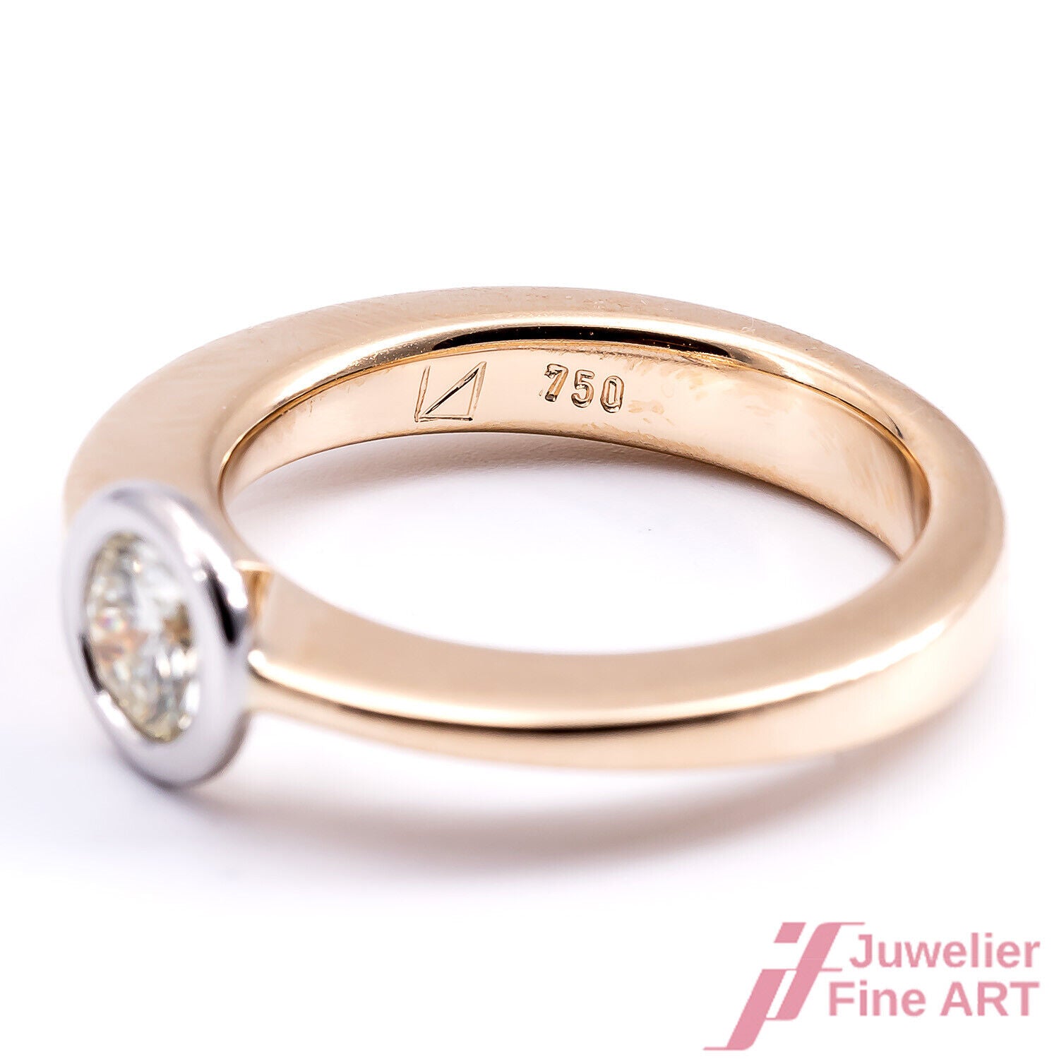 SOLITÄRRING - 18K/750 GG/WG - 1 Brillant ca. 0,50 ct H/vvs - 7,1 g - Gr. 51