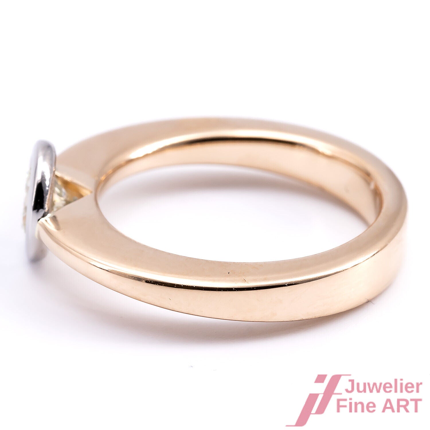 SOLITÄRRING - 18K/750 GG/WG - 1 Brillant ca. 0,50 ct H/vvs - 7,1 g - Gr. 51