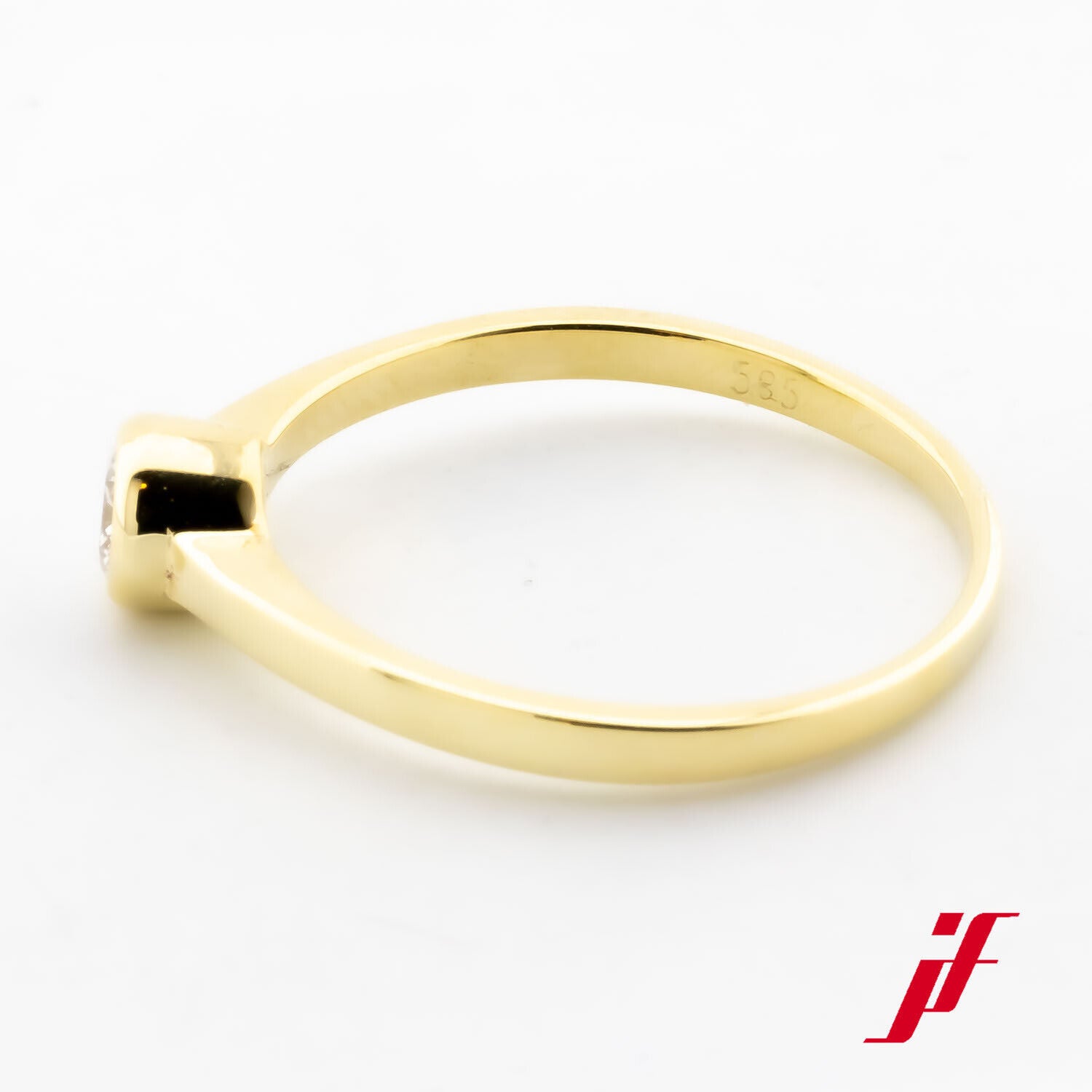 Ring Solitärring 585/14K Gelbgold Diamant Brillant Größe 59 TOP
