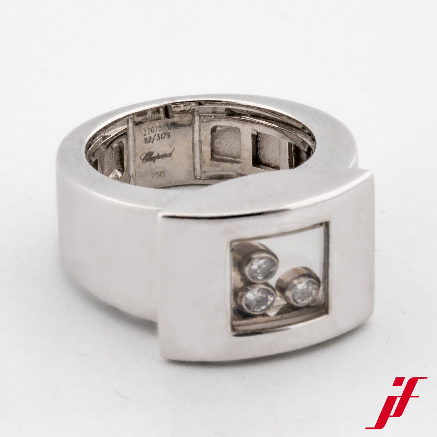 Ring Chopard Happy Diamonds 750/18K Weißgold Diamanten Brillanten Größe 52