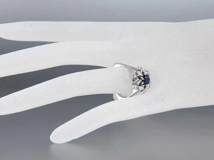 Damenring 1 Saphir 0,50ct +Brillanten ca.1,0ct TW/VS - 18K Gold - Gr.54,5 - 8,1g