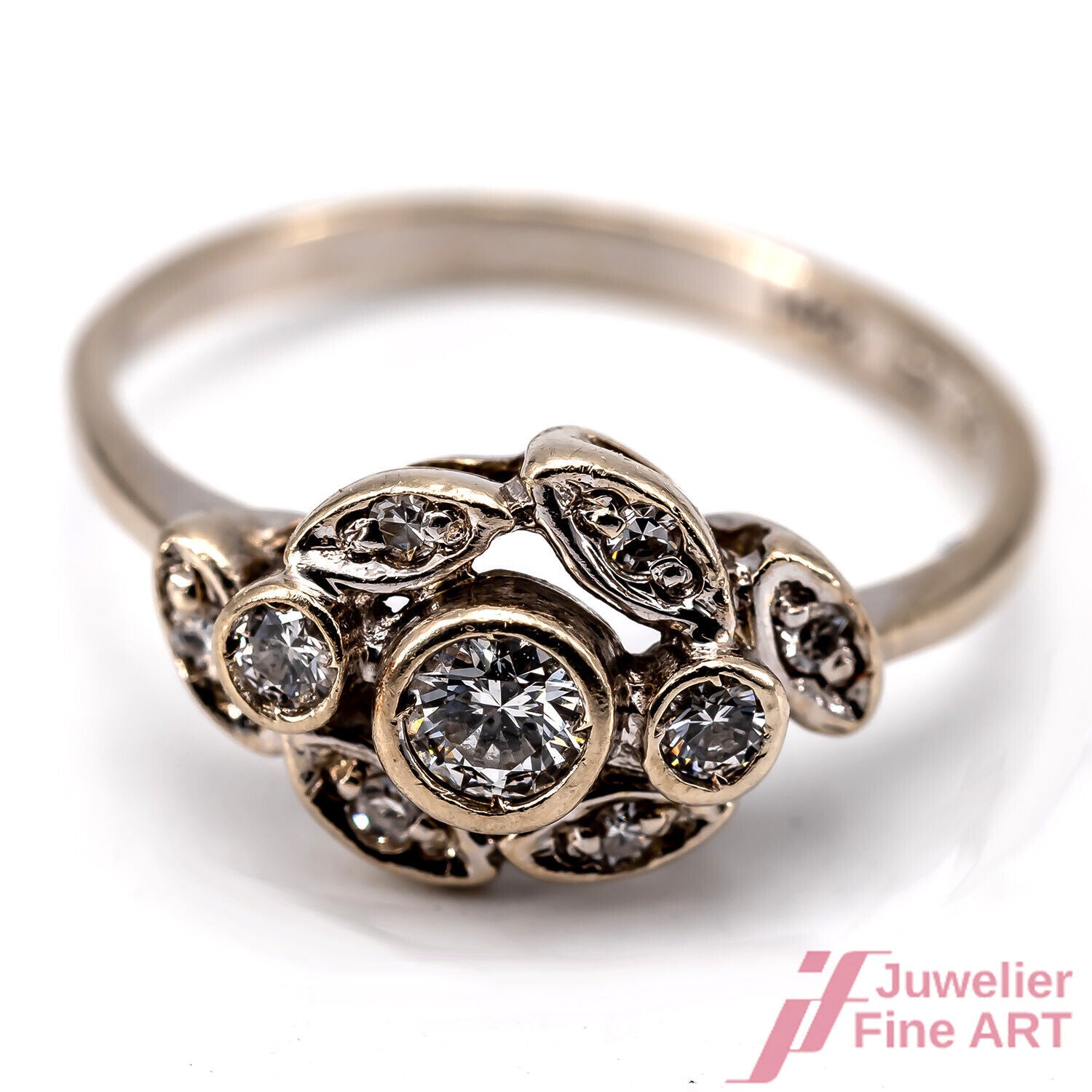 Diamantring ca. 0,20 ct W/SI in 14K/585 Gelbgold/Weißgold - Gr. 49 - 1,9 g