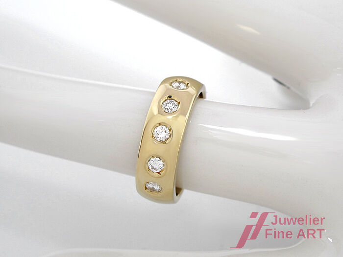 Brillantring ca. 0,35 ct TW-VSI in 585/14K Gelbgold - Gr. 54 - 6,2 g