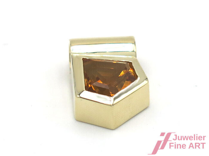 ANHÄNGER - 14K/585 GG - 1 Citrin unregelm. Pentagonschliff - ca. 9,4 g