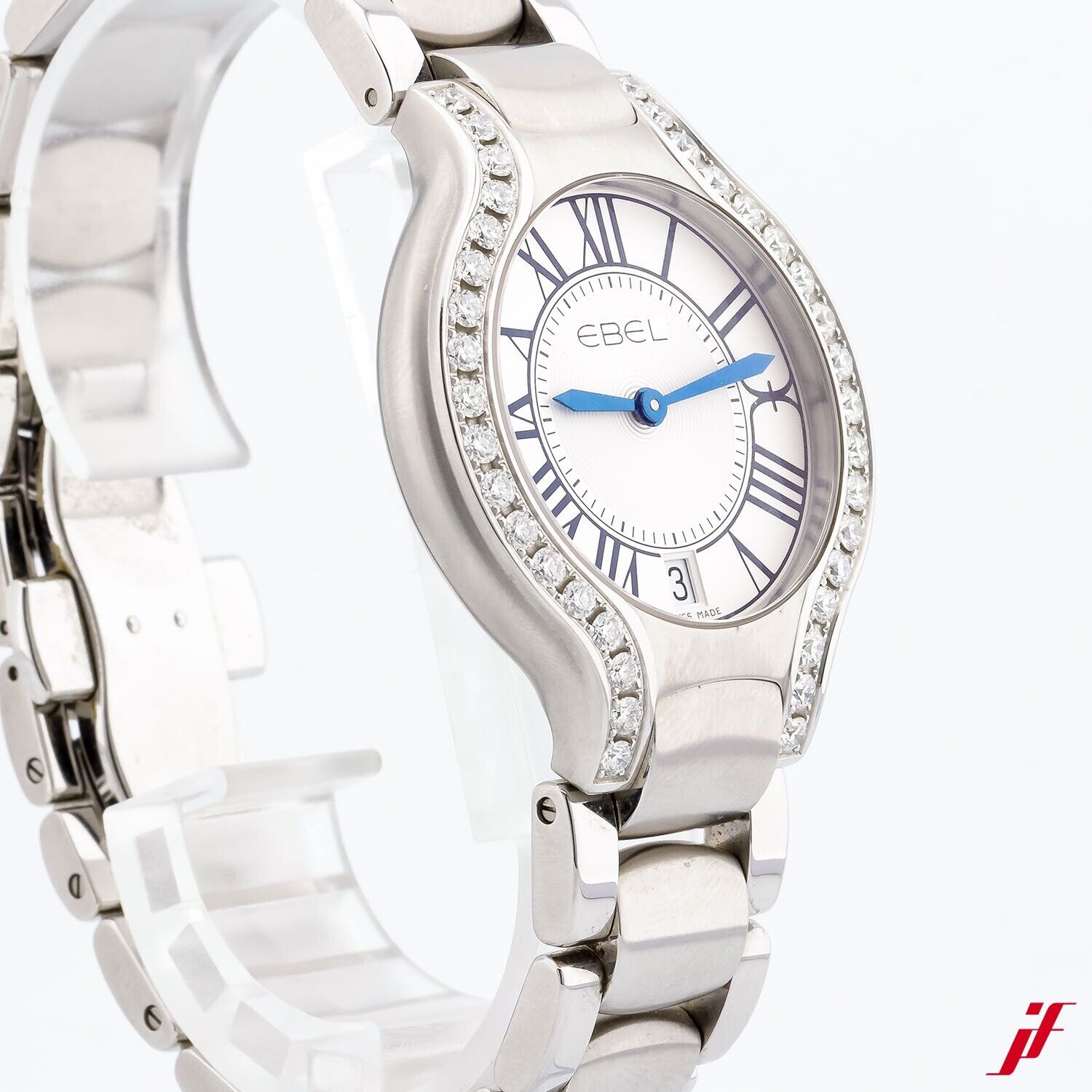 Ebel Uhr Beluga Ref. 1216071 Stahl Quarz 36 mm Diamanten Brillanten Full Set