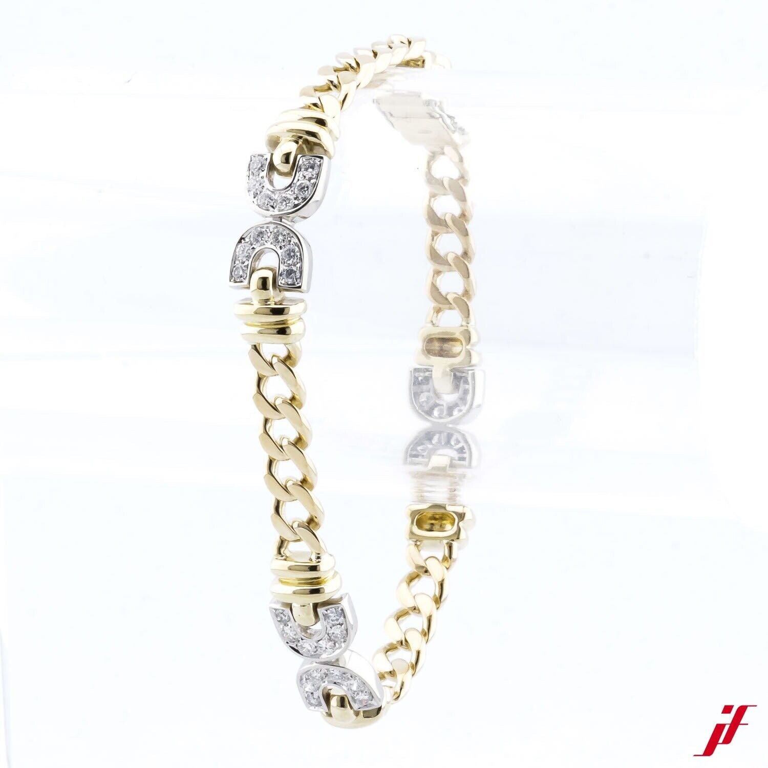 Armband 750/18K Gelbgold 36 Diamanten Brillanten 3ct 17 cm