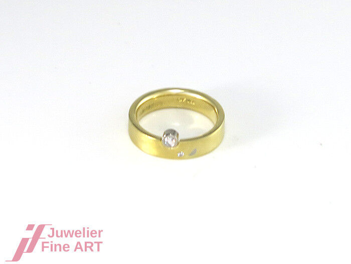 RING - 750/18K Gelb- & Weißgold - Br. 0,06 ct TW/SI - Gr. 53,5 - 8,1 g