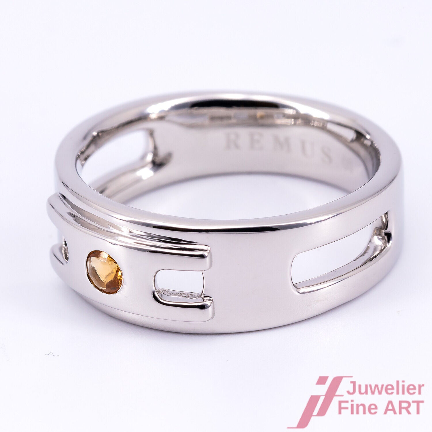 Ring 950 Platin - 1 Diamant ca. 0,10 ct - fancy orange - 13,6 g - Gr. 60