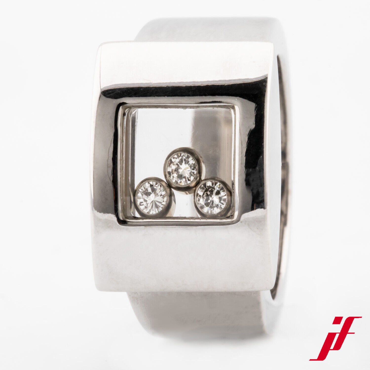 Ring Chopard Happy Diamonds 750/18K Weißgold Diamanten Brillanten Größe 52