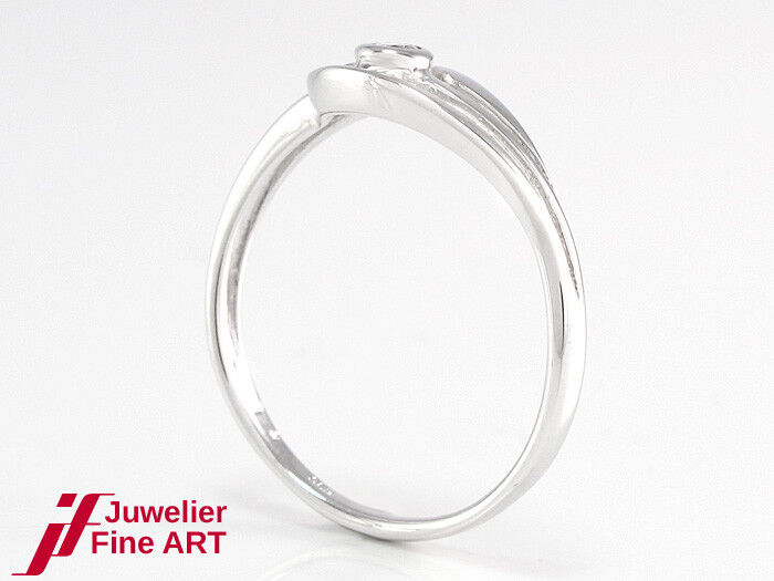 Ring - 585/14K Weißgold - 1 Brillant 0,02 ct TW/SI - 1,5 g - Gr. 53
