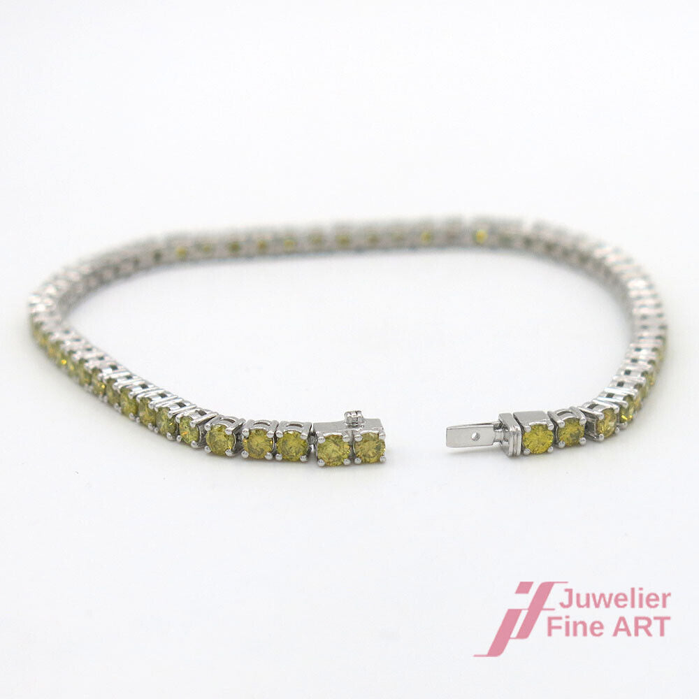 Tennisarmband 18K/750 WG - 60 Brill. ca. 4,72 ct Fancy Yellow/vs - 11,8 g 18 cm