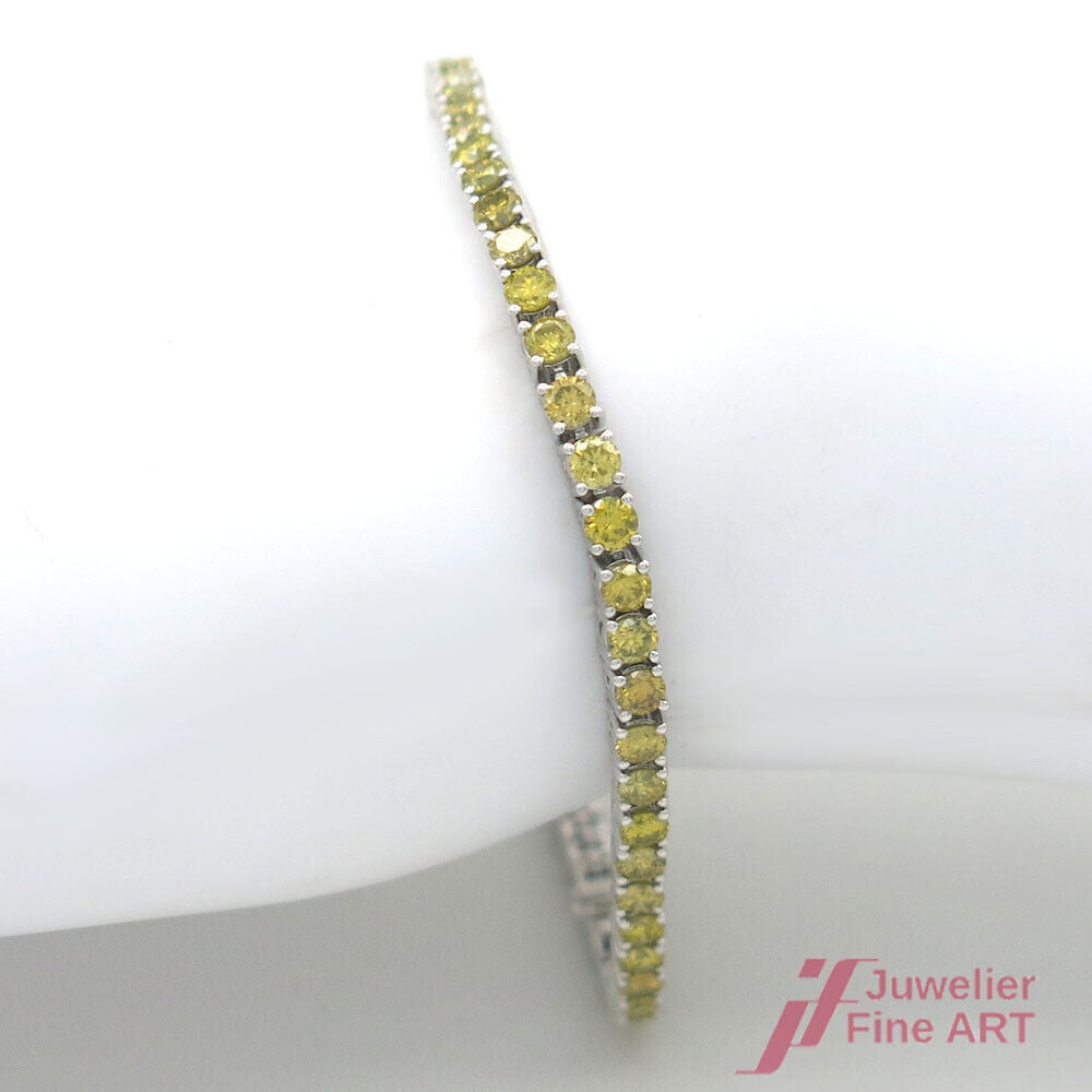 Tennisarmband 18K/750 WG - 60 Brill. ca. 4,72 ct Fancy Yellow/vs - 11,8 g 18 cm