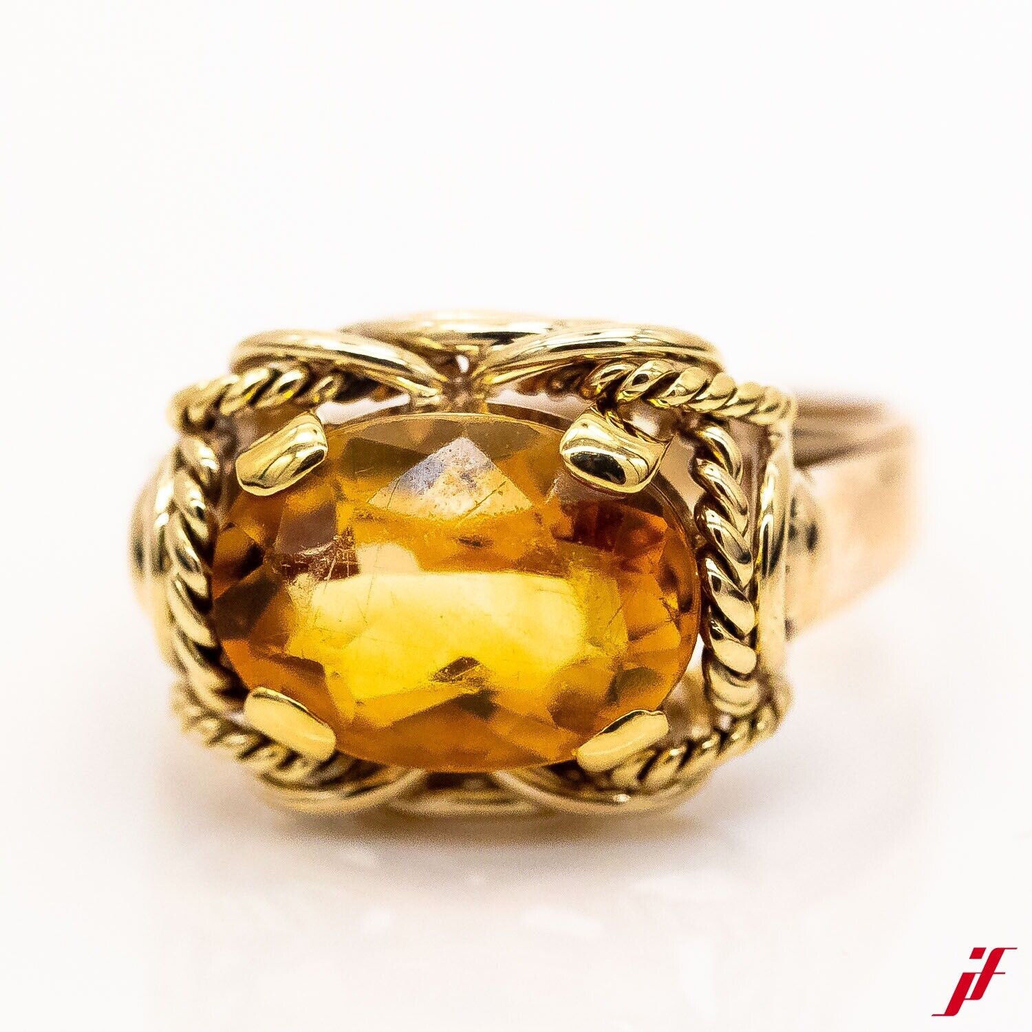 Ring 585/14K Gelbgold 1 Citrin 4,0ct Gr.62 - Wert 1.400€
