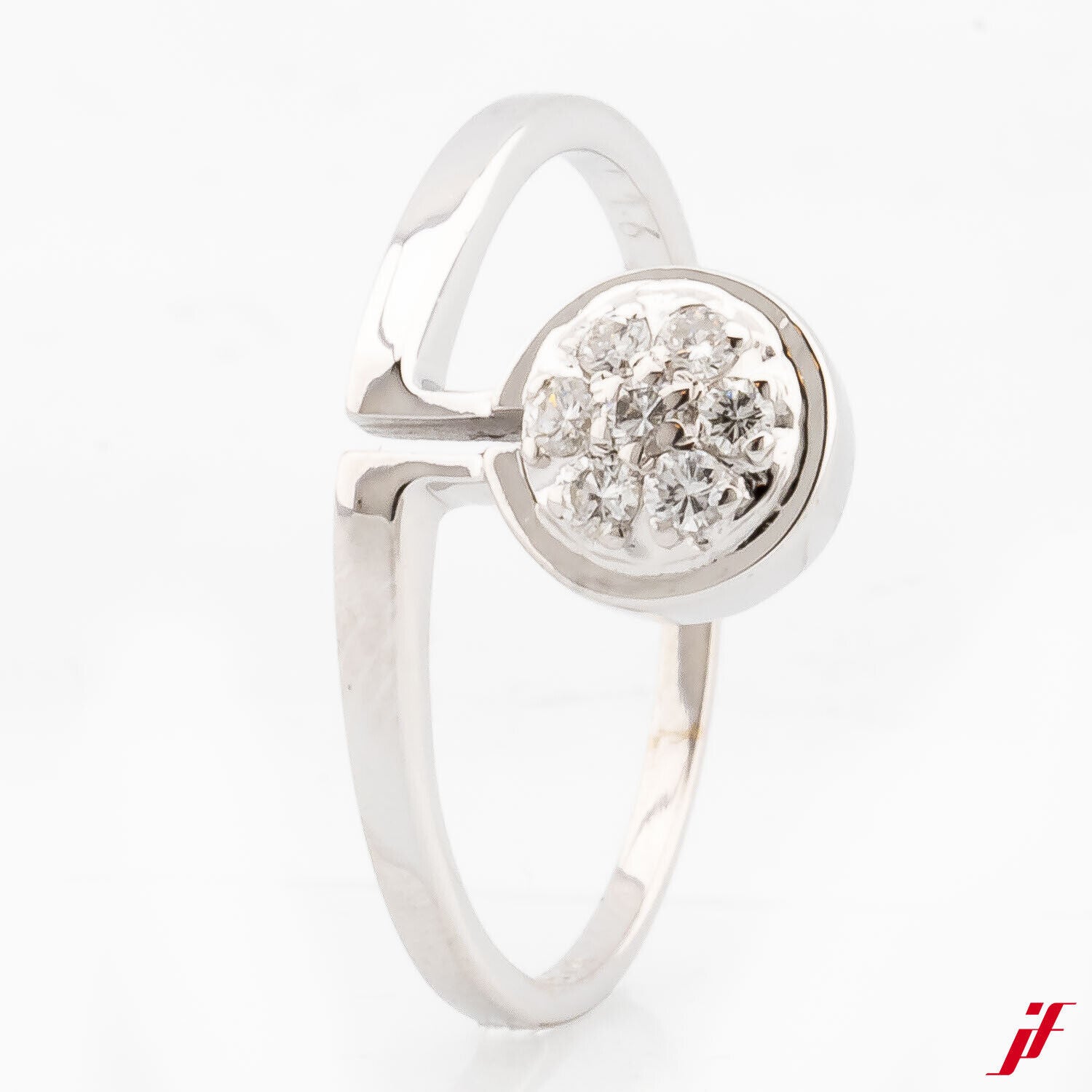 Ring 585/14K Weißgold 7 Diamanten Brillanten ca. 0,16 ct 55,5