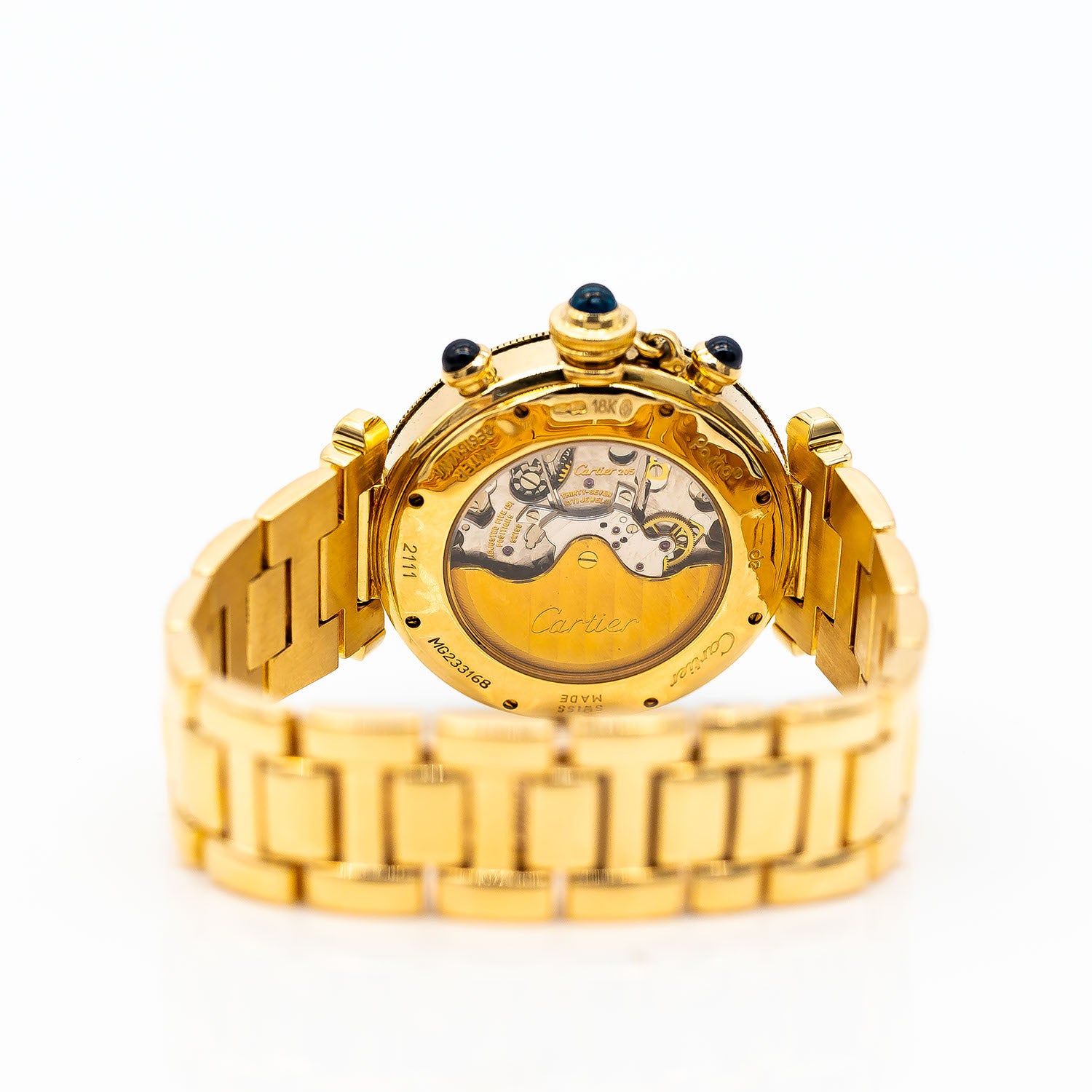 Cartier Pasha Chronograph 38mm Ref.2111 18K Gelbgold Automatik Fullset 1997