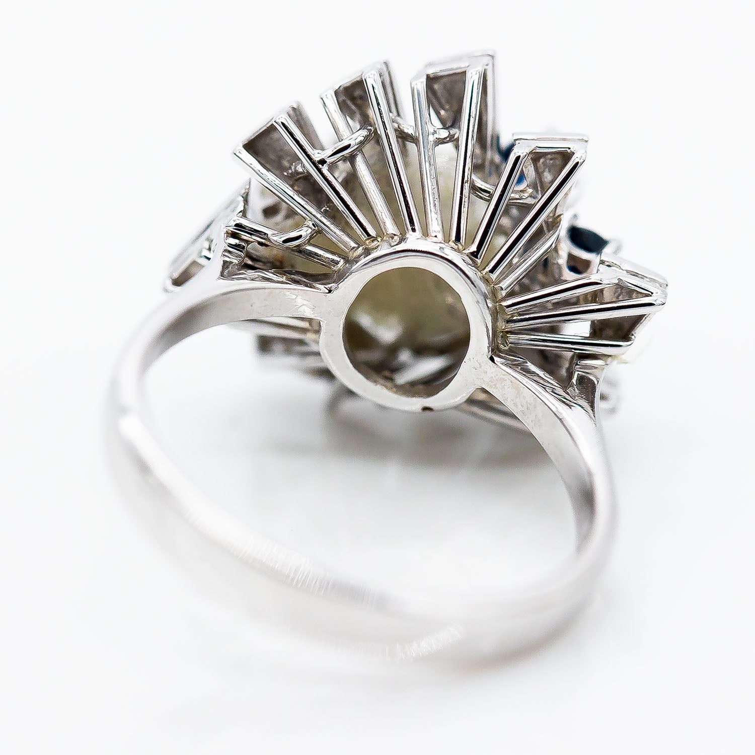 Ring 585/14K Weißgold Saphir 0,20ct Diamant 0,35ct W/SI Gr.55 - Wert 3.000€