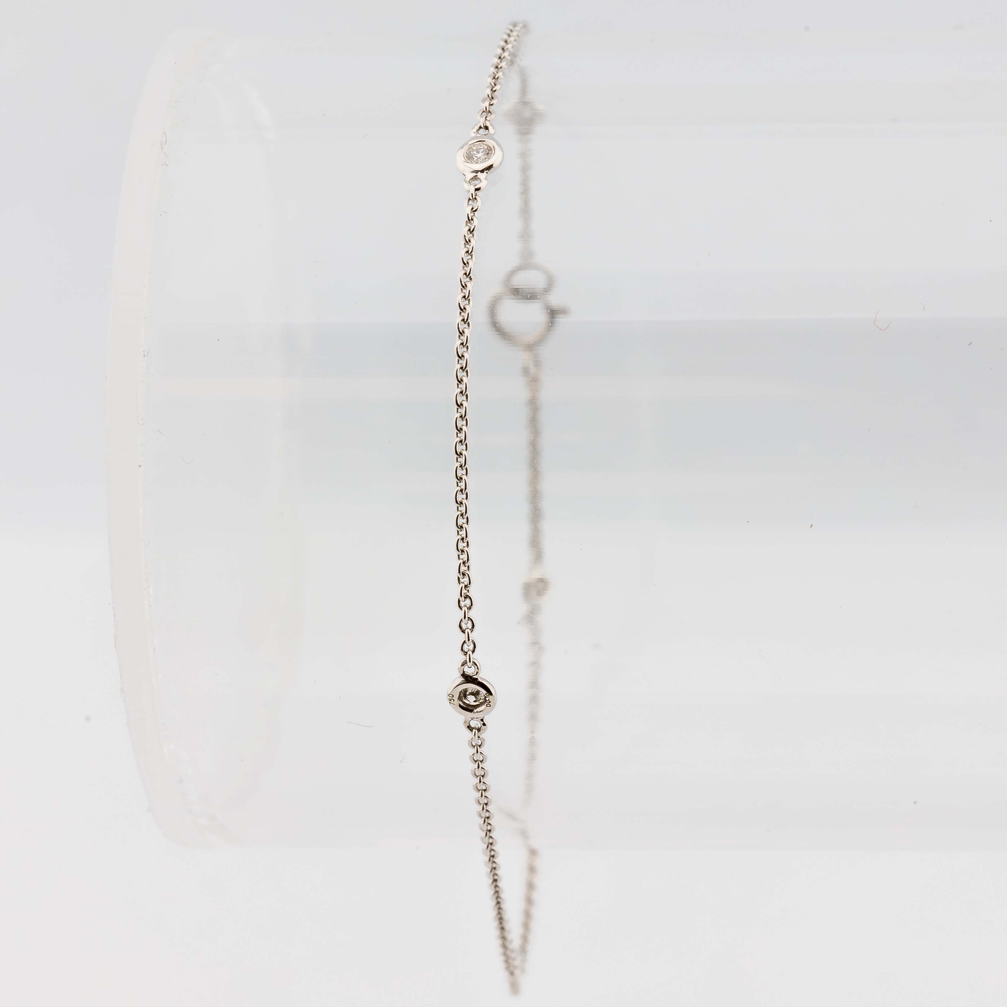 Armband 750/18K Weißgold 5 Diamanten 0,1ct 17,5cm 1,03g
