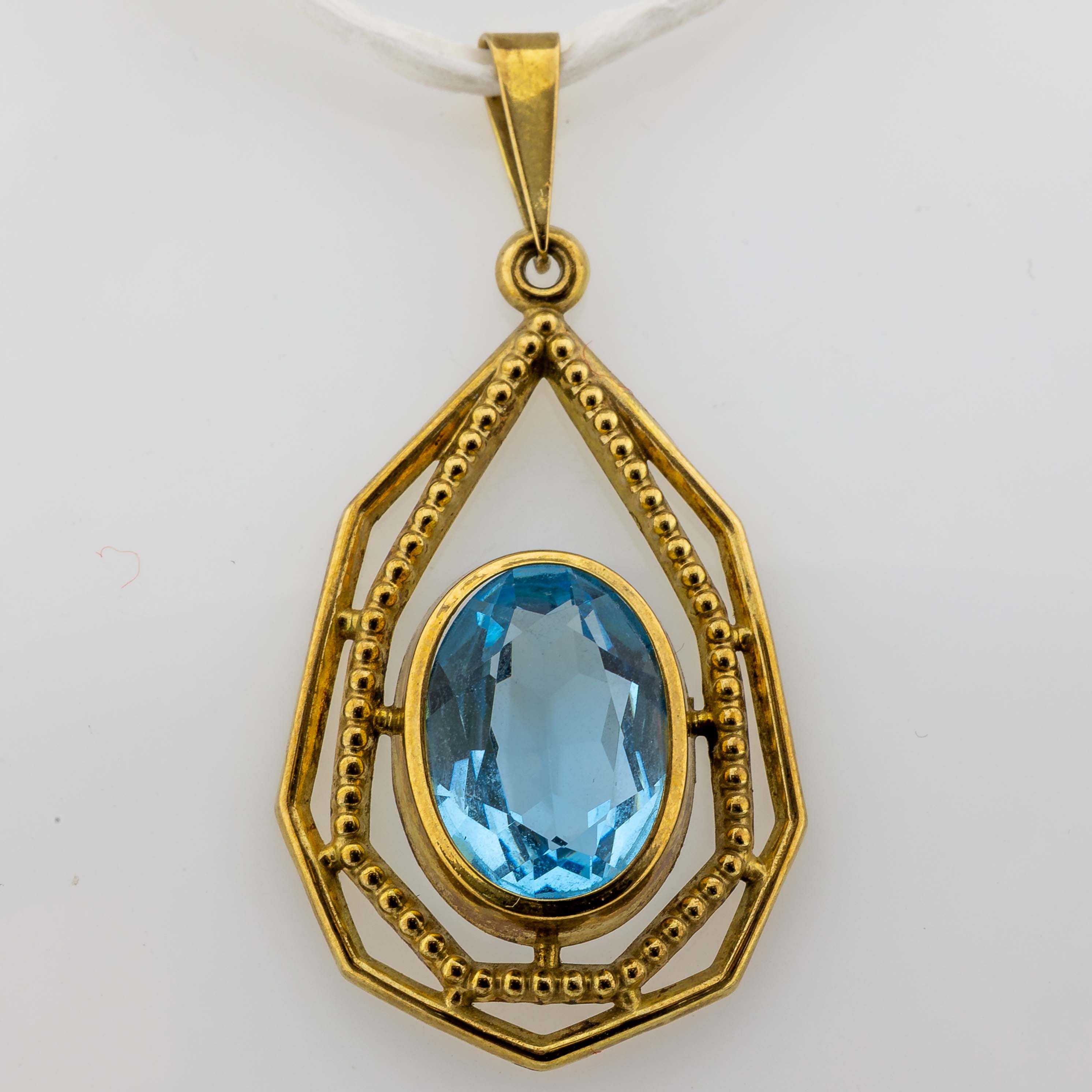 Blautopas-Anhänger 333/8K Gelbgold ca. 4,8ct L: 3,4cm 2,5g
